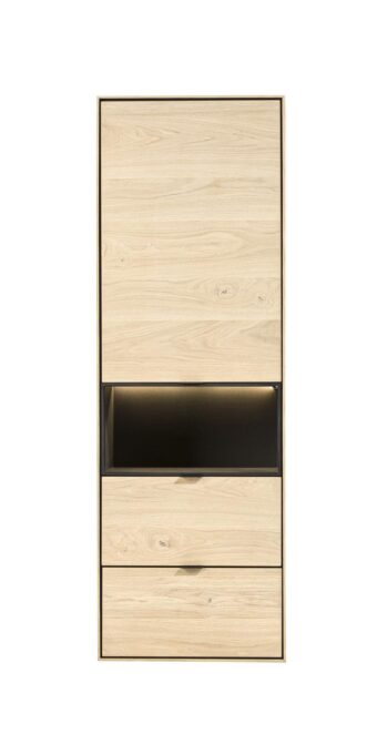Xooon ELEMENTS bergkast smal - 60 cm. - 1-deur + 2-laden + 1-niche + led naturel