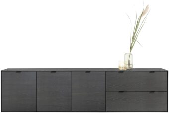 Xooon ELEMENTS dressoir 240 cm - 3-deuren + 2-laden onyx