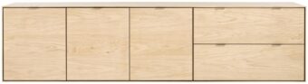 Xooon ELEMENTS dressoir 240 cm - 3-deuren + 2-laden naturel