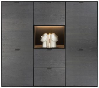 Xooon ELEMENTS dressette 150 cm - 5-deuren + 2-laden + 1-niche + led, onyx