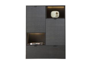 Xooon ELEMENTS highboard 90 cm. - 2-deuren + 1-lade + 2-niches + led onyx
