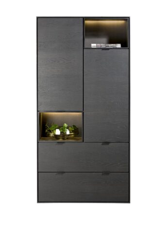 Xooon ELEMENTS bergkast 90 cm. - 2-deuren + 2-laden + 2-niches + led onyx