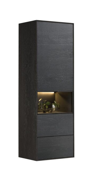 Xooon ELEMENTS bergkast smal - 60 cm. - 1-deur + 2-laden + 1-niche + led onyx