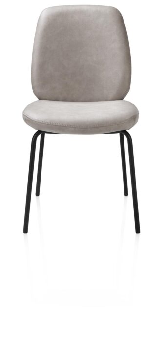 Xooon eetstoel FAE - 4-poot rough off black – stof pala lichtgrijs