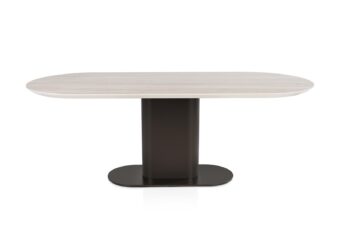 Xooon eetkamertafel BRIANTO 210x100 cm. - keramiek blad travertin - steelbrown