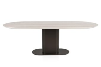 Xooon eetkamertafel BRIANTO 240x100 cm. - keramiek blad travertin - steelbrown