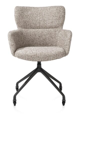 Xooon armstoel SAGE+ wielen - rough off black – stof luton koper