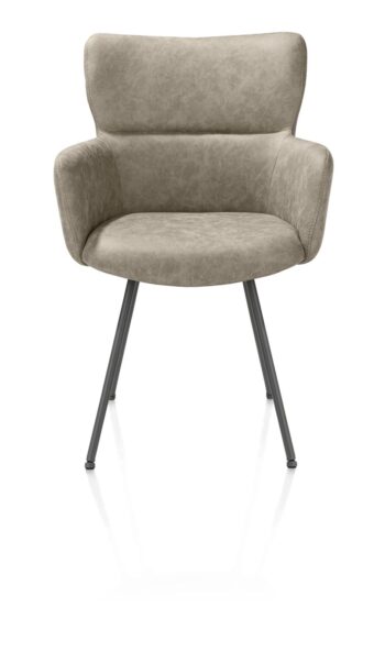 Xooon armstoel SAGE- 4-poot grafiet – stof oregon beige