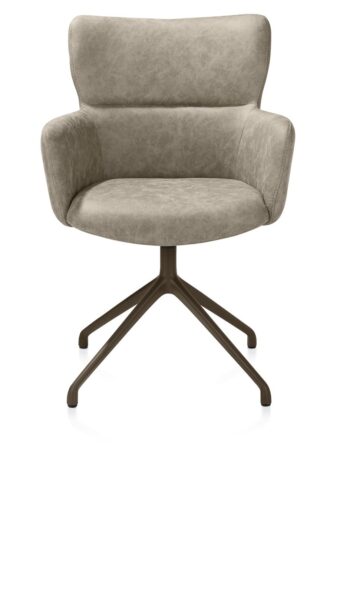 Xooon armstoel SAGE draaibaar - steelbrown – stof oregon beige