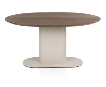 Xooon eetkamertafel BRIANZA 150x120 cm - walnoot fineer creme