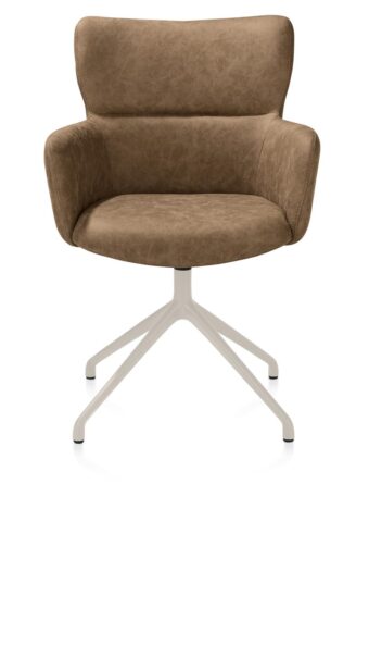 Xooon armstoel SAGE draaibaar - creme– stof oregon desert