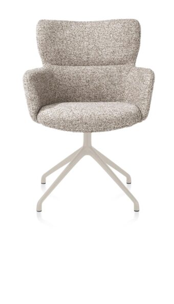 Xooon armstoel SAGE draaibaar - creme – stof luton koper