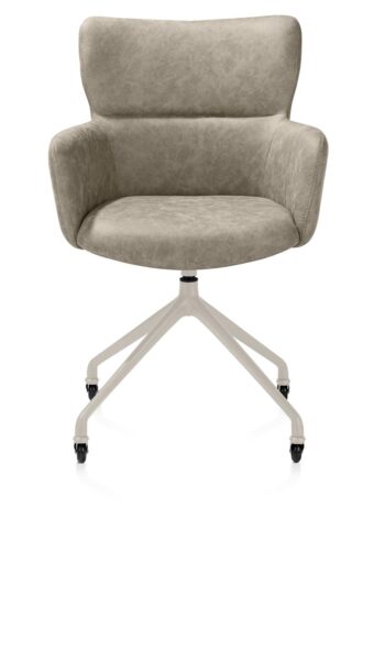 Xooon armstoel SAGE+ wielen - frame creme – stof oregon beige