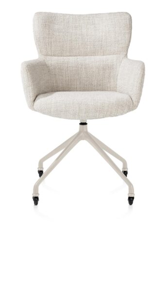 Xooon armstoel SAGE+ wielen - creme – stof luton creme