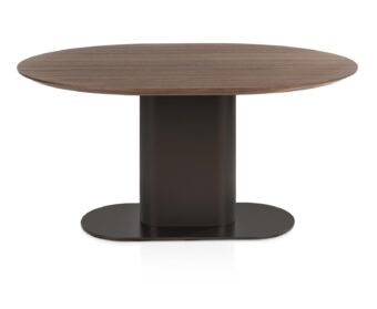 Xooon eetkamertafel BRIANZA 150x120 cm - walnoot fineer steelbrown