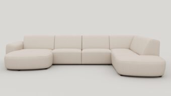 Xooon TINEO U-bank rechts (chaise longue links - 2,5 zits - hoek rechts) - livigno creme