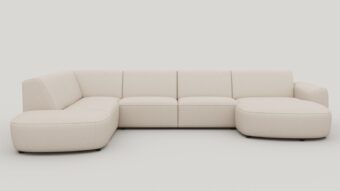 Xooon TINEO U-bank links (hoek links - 2,5 zits - chaise longue rechts) - livigno creme