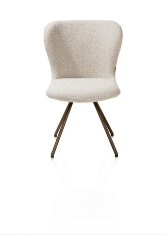 Xooon eetkamerstoel ETHAN - draaibaar frame steelbrown 4-poot – stof cloudy beige