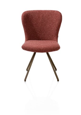 Xooon eetkamerstoel ETHAN - draaibaar frame steelbrown 4-poot – stof cloudy koper