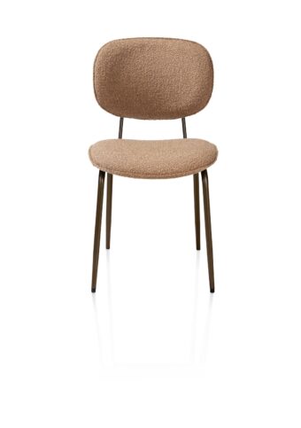 Xooon eetkamerstoel LEXI - frame steelbrown - stof cloudy okergeel