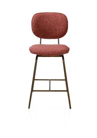 Xooon barstoel LEXI - frame steelbrown - stof cloudy koper