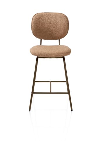Xooon barstoel LEXI - frame steelbrown - stof cloudy okergeel