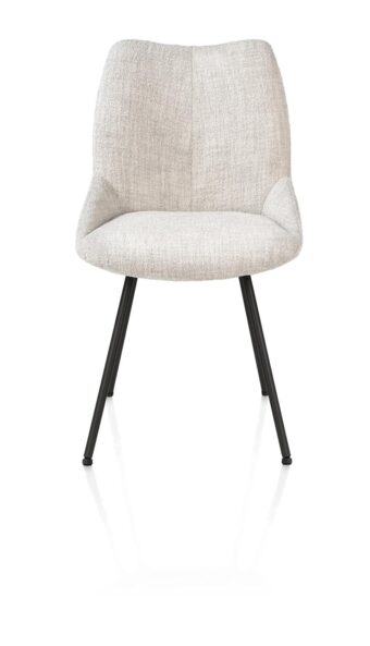 Xooon eetkamerstoel MATS - 4-poot rough off black – stof luton creme