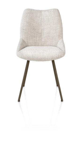 Xooon eetkamerstoel MATS - 4-poot steelbrown – stof luton creme