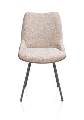 Xooon eetkamerstoel MATS - 4-poot grafiet – stof pala cognac + luton koper
