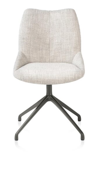 Xooon eetkamerstoel MATS - draaibaar frame grafiet 4-poot – stof luton creme