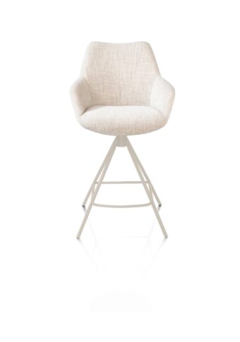 Xooon barstoel MATS - draaibaar frame creme 4-poot – stof luton creme