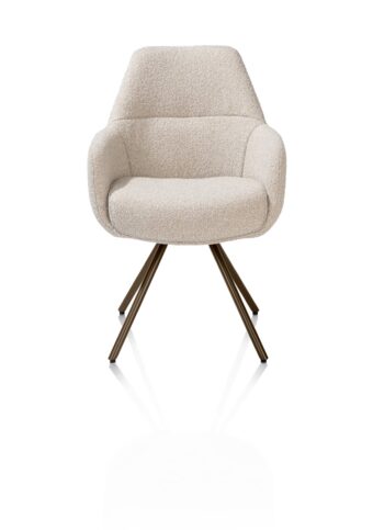 Xooon armstoel MAVIS - draaibaar frame steelbrown 4-poot – stof cloudy beige