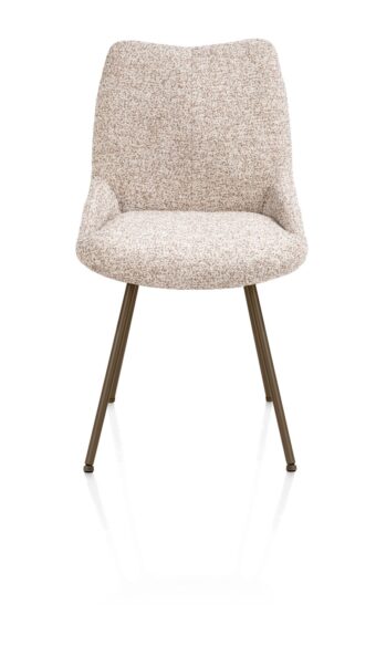 Xooon eetkamerstoel MATS - 4-poot steelbrown – stof luton koper