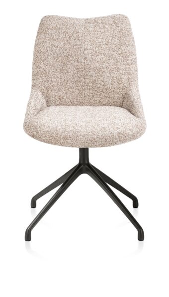 Xooon eetkamerstoel MATS - draaibaar frame rough off black 4-poot – stof luton koper