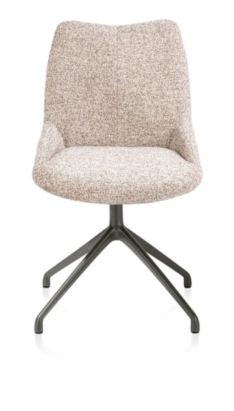 Xooon eetkamerstoel MATS - draaibaar frame grafiet 4-poot – stof luton koper