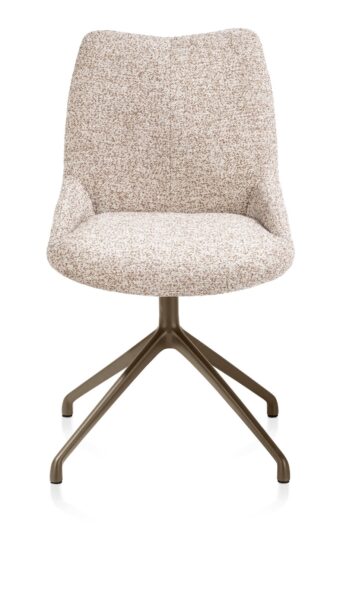 Xooon eetkamerstoel MATS - draaibaar frame steelbrown 4-poot – stof luton koper