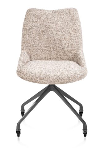 Xooon eetkamerstoel MATS - frame grafiet met wielen – stof luton koper