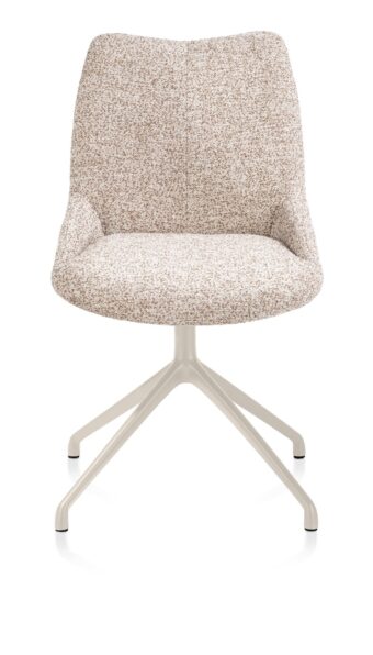 Xooon eetkamerstoel MATS - draaibaar frame creme 4-poot – stof luton koper
