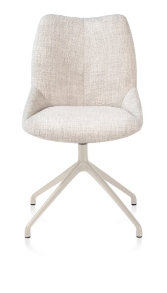 Xooon eetkamerstoel MATS - draaibaar frame creme 4-poot – stof luton creme