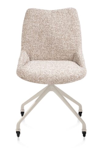 Xooon eetkamerstoel MATS - frame creme met wielen – stof luton koper