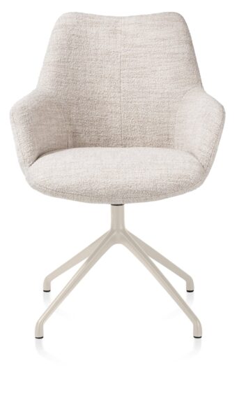 Xooon armstoel MATS - draaibaar frame creme 4-poot – stof luton creme