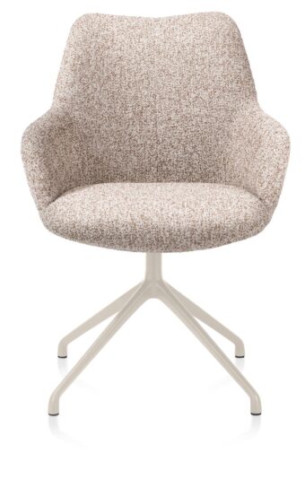 Xooon armstoel MATS - draaibaar frame creme 4-poot – stof luton koper