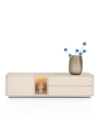 Xooon TRENTINO lowboard 180 cm - 1-deur + 2-laden + 1 niche + led, creme