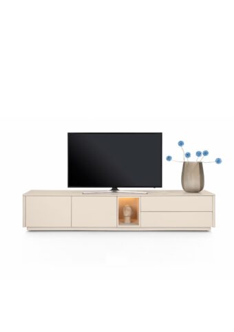 Xooon TRENTINO lowboard 240 cm - 2-deuren + 2-laden + 1 niche + led, creme