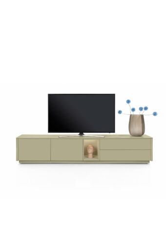 Xooon TRENTINO lowboard 240 cm - 2-deuren + 2-laden + 1 niche + led, olijf