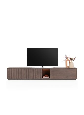 Xooon lowboard TRENTON 270cm – 2 deuren + 2 laden + 1 niche(+LED) clay