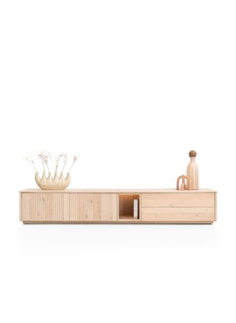 Xooon lowboard TRENTON 270cm – 2 deuren + 2 laden + 1 niche(+LED) naturel