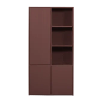 MEREL opbergkast 100 cm grenen bordeauxrood