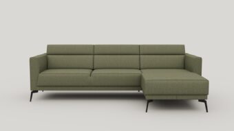 Xooon FISKARDO 2,5-zits arm links + longchair arm rechts met pocketvulling vada mosgroen