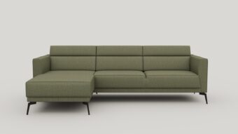 Xooon FISKARDO longchair arm links + 2,5-zits arm rechts met pocketvulling vada mosgroen